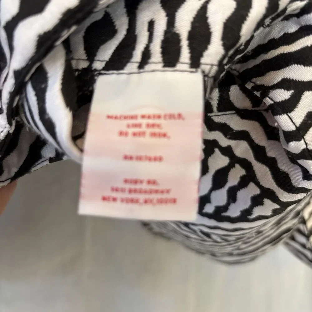 EUC Ruby Road Size 14 Blazer Jacket Black White Wavy Career Zebra Long‎ Sleeves